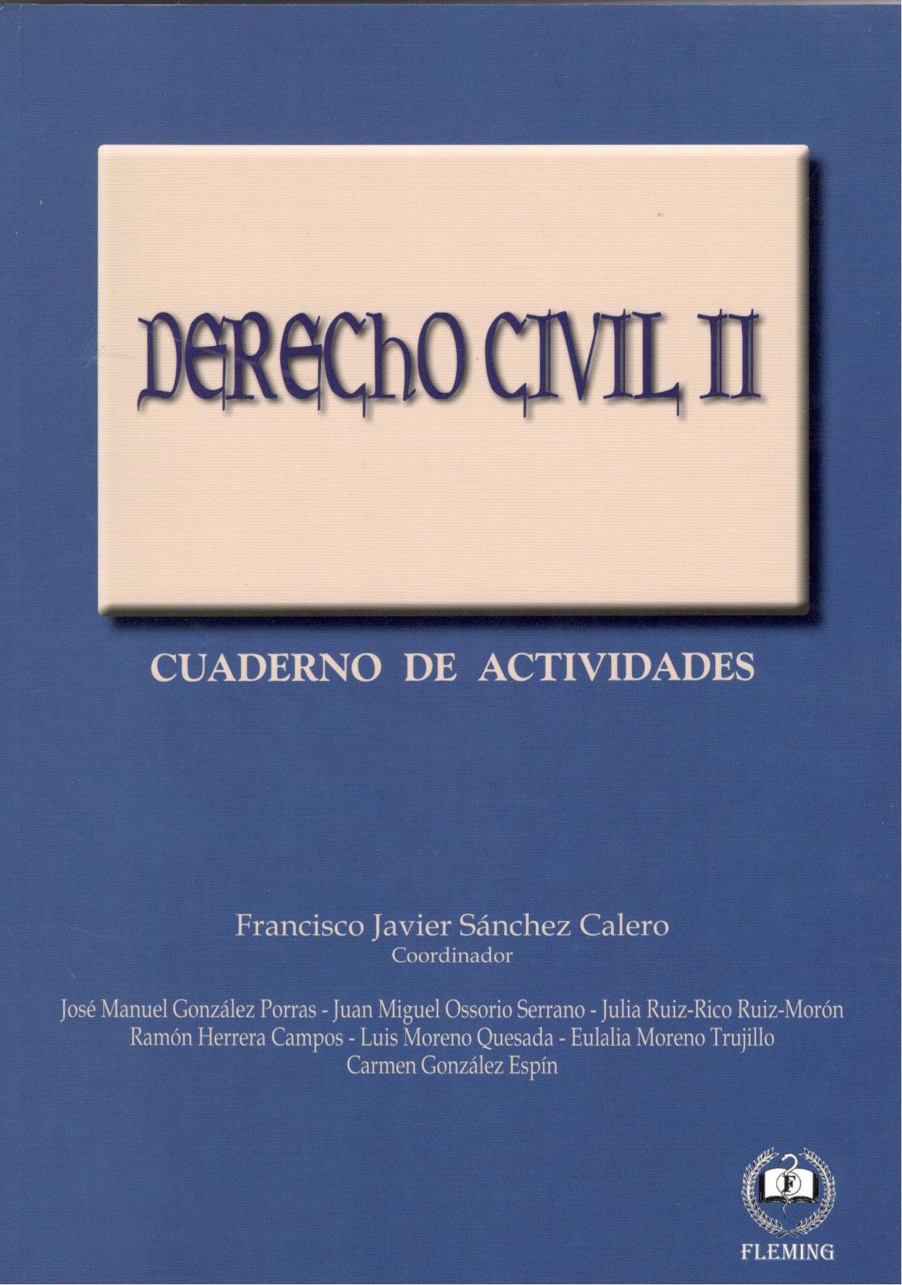DERECHO CIVIL II. Cuaderno de actividades